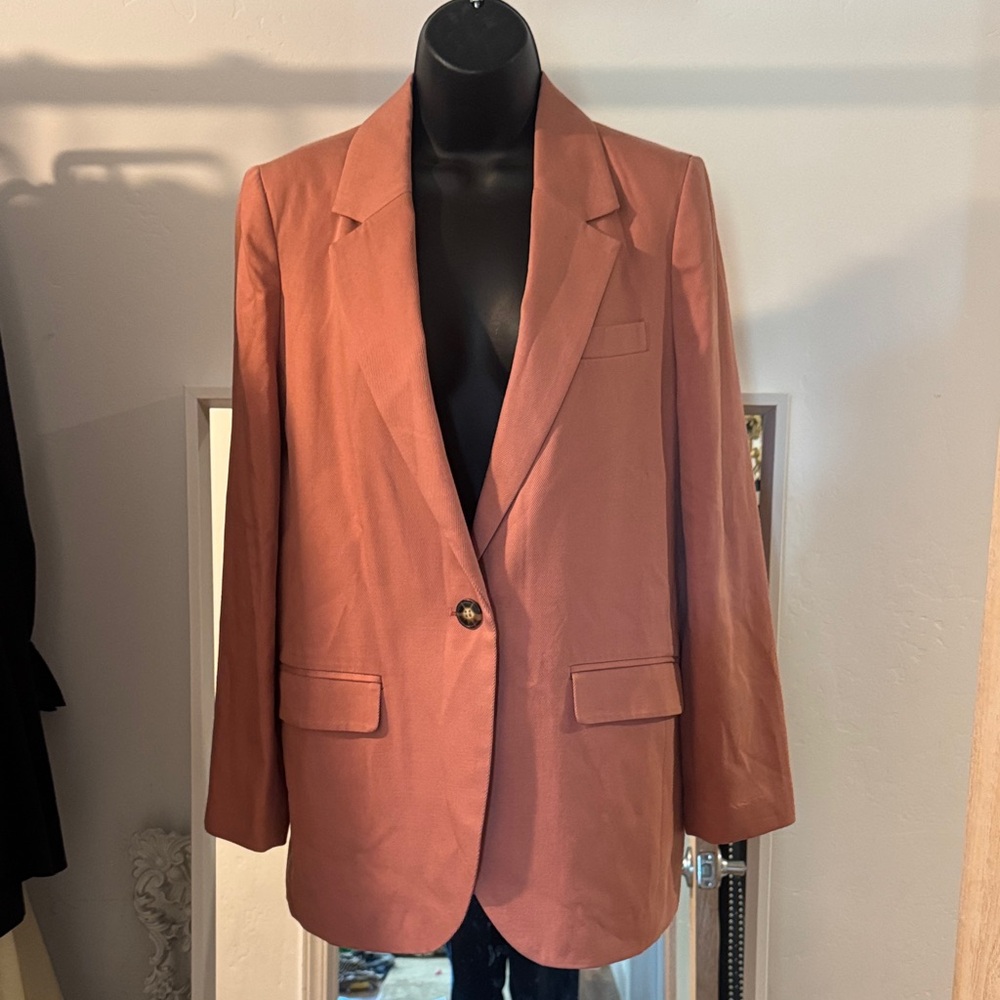 Women's Rust Single-Button Blazer Jacket